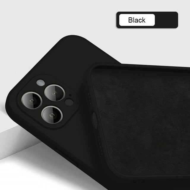 Original Square Liquid Silicone Phone Case For iPhone 11 12 13 Pro Max XS XR X Mini 7 8