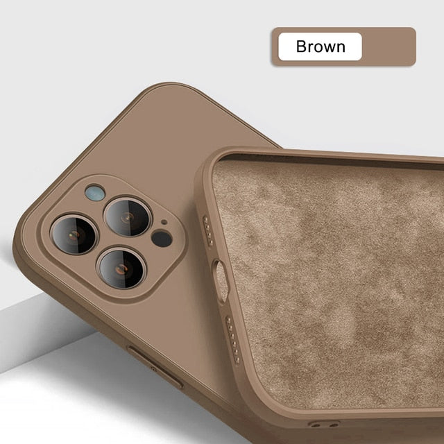 Original Square Liquid Silicone Phone Case For iPhone 11 12 13 Pro Max XS XR X Mini 7 8